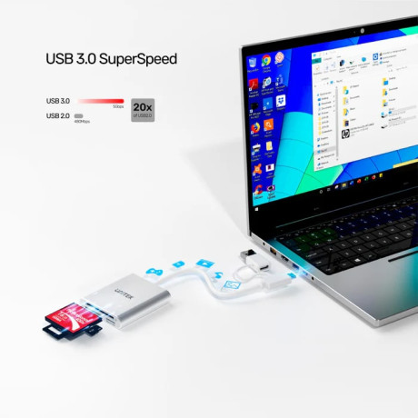 UNITEK USB-C KART OKUYUCU SD/CF/MICROSD (Y-9313D)