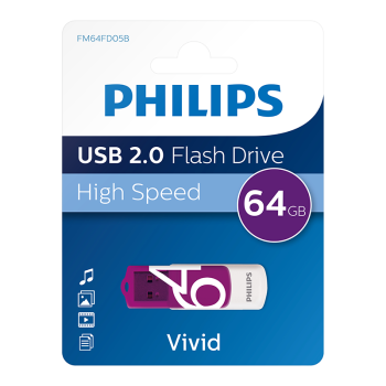 PHILIPS 64GB USB 2.0 25/10MB/S FM64FD05B/00